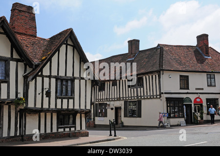 Häuser mit Timberrahmen in der Church Street, Lavenham.Babergh Stockfoto