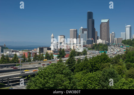 INNENSTADT VON SKYLINE VON SEATTLE WASHINGTON STATE USA Stockfoto