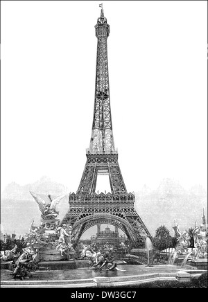 Der Eiffelturm, Weltausstellung, 1889, Paris, Frankreich Stockfoto