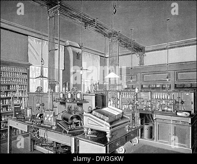 Historische Abbildung, 1899, Labor für Elektrochemie, Universität, München, Bayern, Deutschland Stockfoto