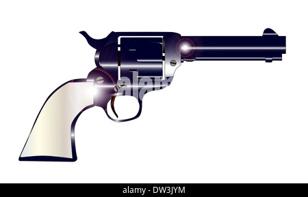 Eine Wildwest-Revolver in Rotguss blau und Perlmutt Griff. Stockfoto