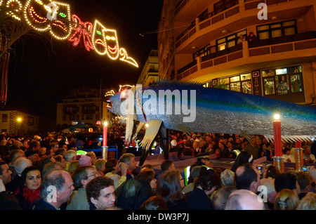 Das "Begräbnis der Sardine". Karneval in Puerto de la Cruz, Teneriffa, Spanien Stockfoto