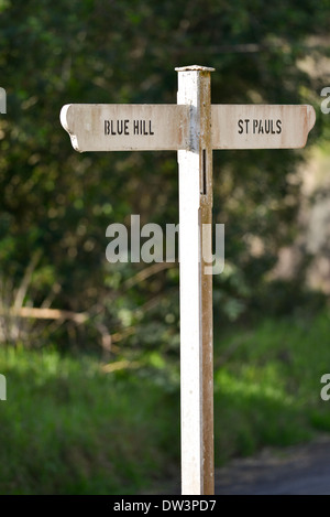 Typischen Straßenschild auf die Insel St. Helena im Südatlantik Stockfoto