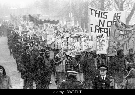 Clinton McCurbin Protest März, 7. März 1987, Wolverhampton, England. Stockfoto