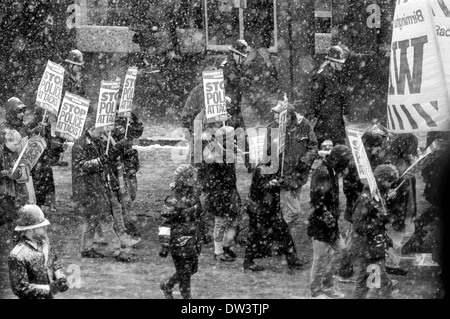 Clinton McCurbin Protest März, 7. März 1987, Wolverhampton, England. Stockfoto