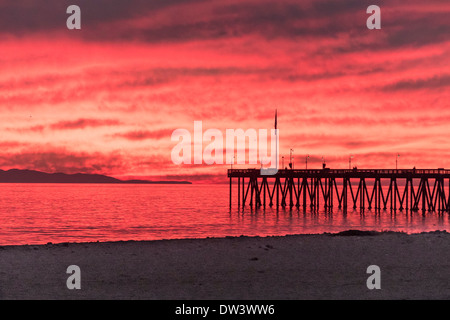 USA, California, Ventura, Pier, Sonnenuntergang Stockfoto