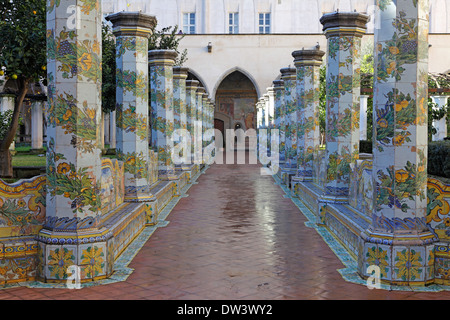 Dekorationen von Santa Chiara Kloster in Neapel, Italien Stockfoto