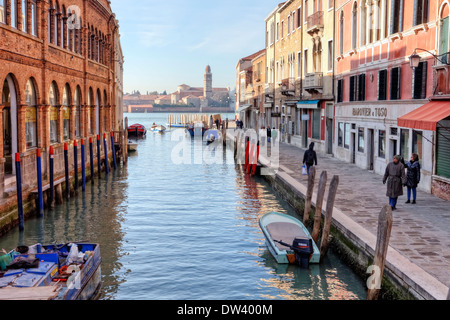 Kanal Rio dei Vetrai, Murano Stockfoto