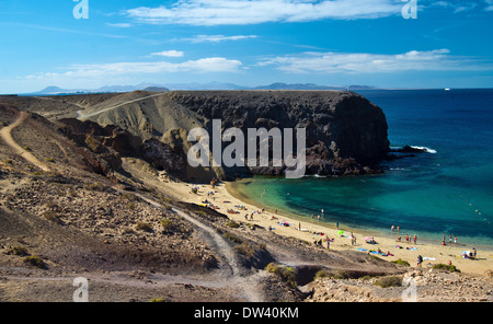 Papagayo Beach, Lanzarote, Kanarische Inseln, Spanien, Atlantik, Europa Stockfoto