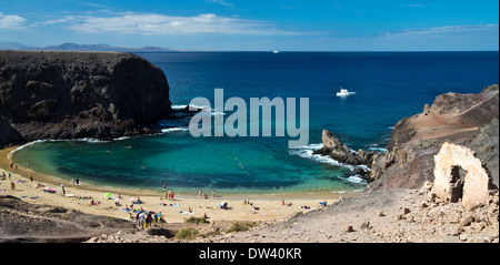 Papagayo Beach, Lanzarote, Kanarische Inseln, Spanien, Atlantik, Europa Stockfoto