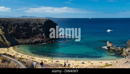 Papagayo Beach, Lanzarote, Kanarische Inseln, Spanien, Atlantik, Europa Stockfoto