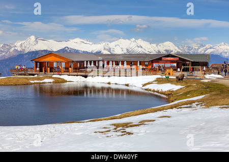 Ristorante Alpe Foppa, Monte Tamaro Stockfoto