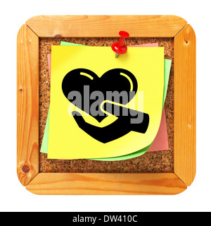 Charity-Konzept - gelben Aufkleber auf Message Board. Stockfoto