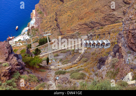 Seilbahn, Thira Stockfoto