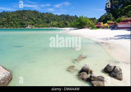 Coral Beach auf Pangkor Island, Perak, Malaysia Stockfoto