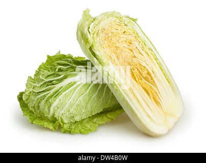 Chinakohl, isoliert auf weiss Stockfoto