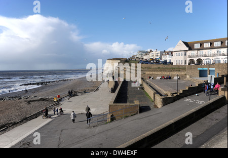 Rottingdean Küste und Undercliff Spaziergang in der Nähe von Brighton UK Stockfoto