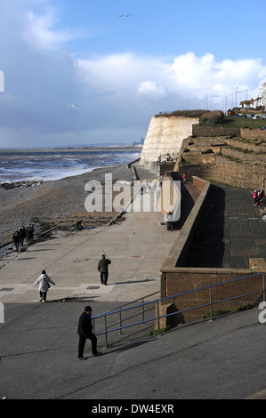 Rottingdean Küste und Undercliff Spaziergang in der Nähe von Brighton UK Stockfoto