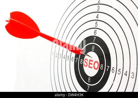 SEO Text im Ziel Stockfoto
