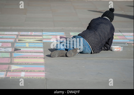 Bürgersteig Künstler am Londoner Trafalgar Square Stockfoto