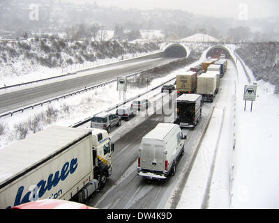 White-off-Road Bedingungen im Großraum Stuttgart, Deutschland, 24. Januar 2007. Stockfoto