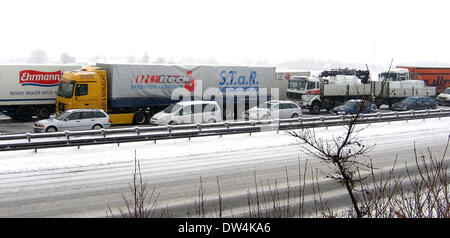 White-off-Road Bedingungen im Großraum Stuttgart, Deutschland, 24. Januar 2007. Stockfoto