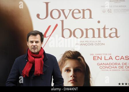 Madrid, Spanien. 27. Februar 2014. Französische Regisseur FRANCOIS OZON während der Fototermin von stellt "Jeune et Jolie" in Madrid. © Jack Abuin/ZUMAPRESS.com/Alamy Live-Nachrichten Stockfoto