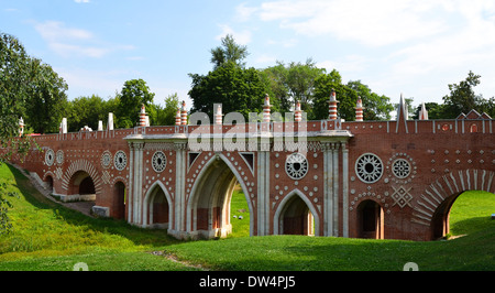 Brücke im tsaritsino, Moskau Stockfoto