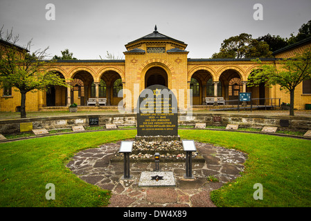 Jüdischer Friedhof Weißensee Empfangsgebäude im Stadtteil Weißensee von Berlin, Deutschland. Stockfoto