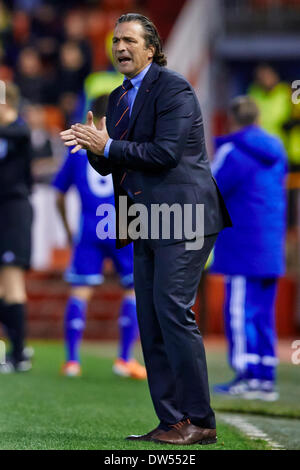 Valencia, Spanien. 27. Februar 2014. Valencia CF Cheftrainer Juan Antonio Pizzi während der Europa-League-Spiel zwischen Valencia und Dynamo Kiew im Mestalla-Stadion, Valencia-Credit reagiert: Action Plus Sport/Alamy Live News Stockfoto