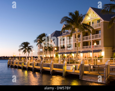 Hotel in Key West bei Sonnenuntergang, Florida, USA Stockfoto