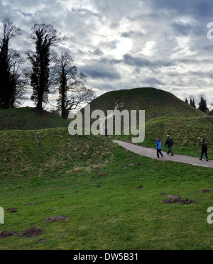 Thetford Motte und Bailey Schloss Burgberg, Schloss-Hügel Stockfoto