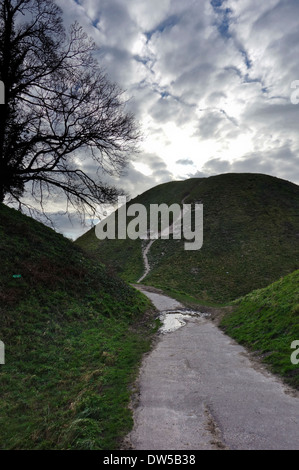 Thetford Motte und Bailey Schloss Burgberg, Schloss-Hügel Stockfoto