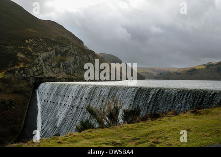 Caban-Coch Damm im Winter, Elan-Tal, Mid Wales Stockfoto