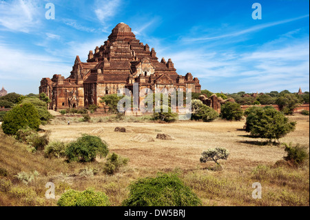 Alte Architektur, die alten buddhistischen Tempeln in Königreich Bagan Myanmar (Birma) Dhammayan Gyi Pagode in Bagan größte in Feld eine Stockfoto