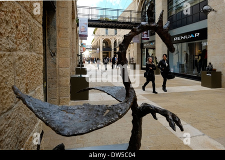 Mamilla Mall, auch bekannt als Alrov Mamilla Avenue eine Einkaufsstraße und nur open-air Einkaufszentrum in der Nähe der alten Stadt in West-Jerusalem Israel Stockfoto