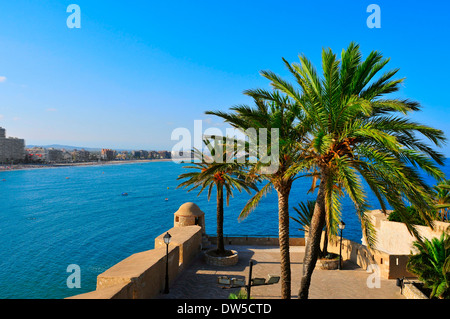 Luftaufnahme des Nordstrandes in Peniscola, Spanien Stockfoto