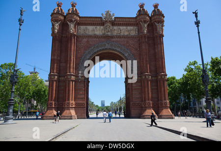 Spanien, Katalonien, Barcelona, Arc del Triomf gebaut für die Weltausstellung 1888 entworfen von Josep Vilaseca ich Casanoves. Stockfoto