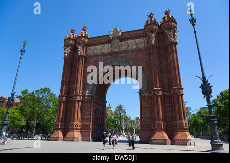 Spanien, Katalonien, Barcelona, Arc del Triomf gebaut für die Weltausstellung 1888 entworfen von Josep Vilaseca ich Casanoves. Stockfoto