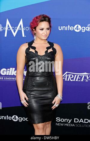 Culver City, CA, USA. 28. Februar 2014. Demi Lovato.unite4:humanity Ereignis. Culver City, CA. 28. Februar 2014. / Fotos inc Credit: Roger Harvey/Globe Photos/ZUMAPRESS.com/Alamy Live-Nachrichten Stockfoto