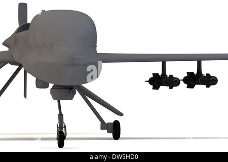 MQ1 Predator Typ Drohne Showroom 3D Illustration Stockfoto
