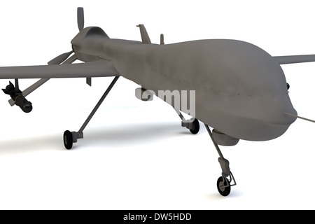 MQ1 Predator Typ Drohne Showroom 3D Illustration Stockfoto