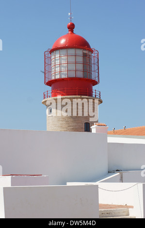 Leuchtturm Cabo de Sao Vicente Algarve Portugal Stockfoto