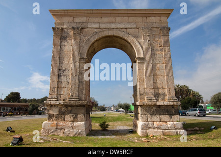 Der Triumphbogen der Bera in Tarragona, Katalonien, Spanien. Stockfoto