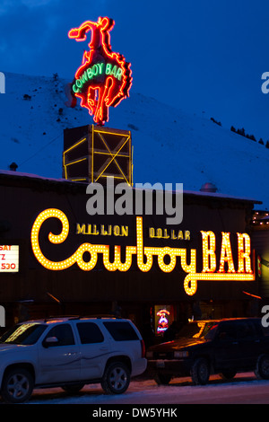 Berühmten "Million Dollar Cowboy Bar", Jackson Hole, Wyoming Stockfoto