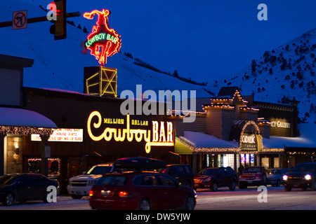 Berühmten "Million Dollar Cowboy Bar", Jackson Hole, Wyoming Stockfoto
