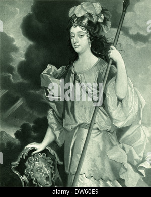 Antik, Gravur, Barbara Palmer, 1. Herzogin von Cleveland, Gräfin von Castlemaine. Stockfoto