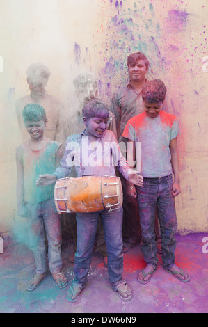 Inder feiern Holi-fest Stockfoto