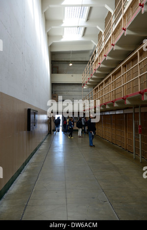 in Alcatraz Gefängnis maximale Sicherheit Gefängnis Justizvollzugsanstalt Metall Eisen Bars Tourismus San Francisco Inselinneren Stockfoto