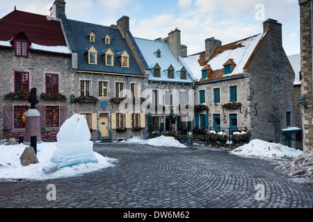 Place Royale im Quartier Petit Champlain, Quebec, Kanada Stockfoto